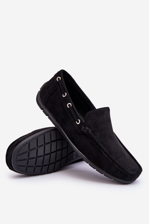 Mocasines de hombre de ante negro Rayan