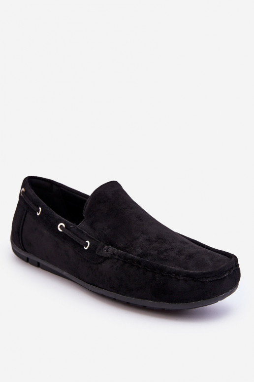 Mocasines de hombre de ante negro Rayan