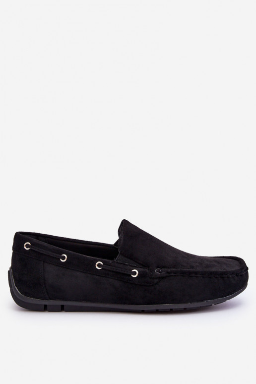 Mocasines de hombre de ante negro Rayan