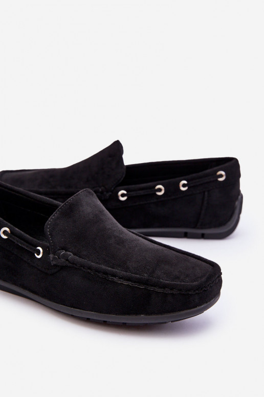 Mocasines de hombre de ante negro Rayan