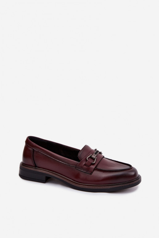 Mocasines de mujer de cuero burdeos Vinceza 39983