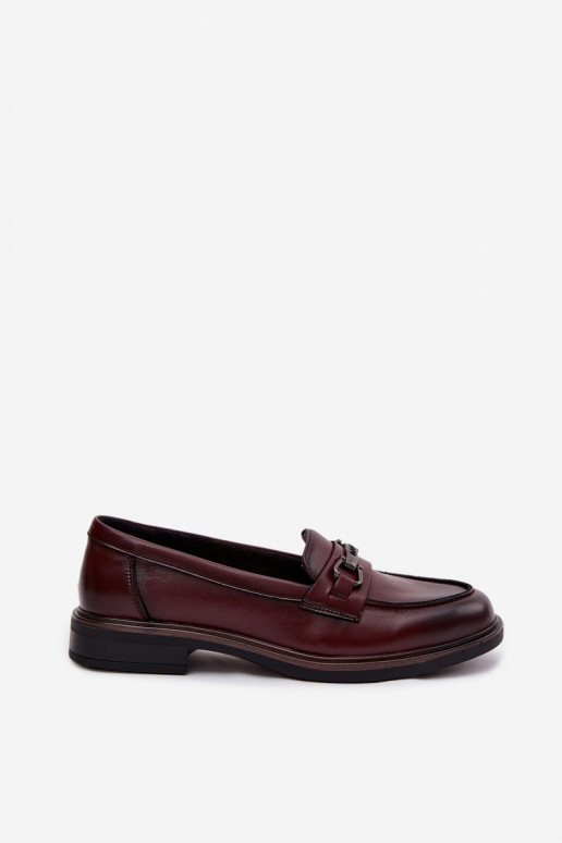 Mocasines de mujer de cuero burdeos Vinceza 39983