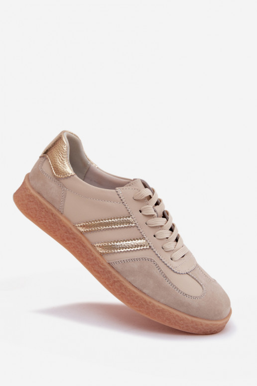 Zapatillas de mujer de cuero S.Barski LR61-7059 arena