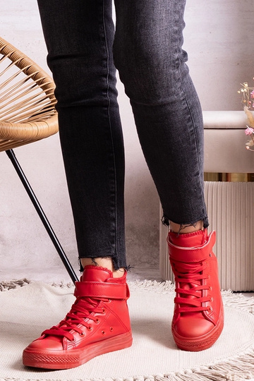 Zapatillas altas rojas de cuero sintético Bonbonita