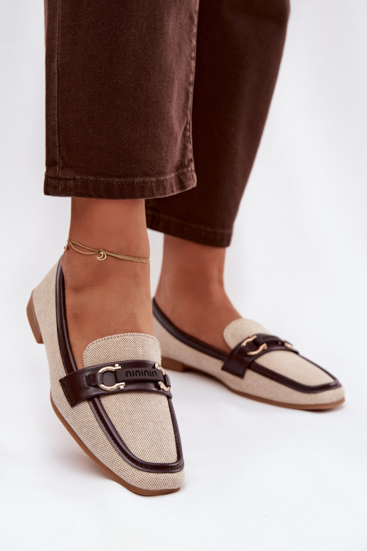 Mocasines marrones y color arena con elementos decorativos Evelora