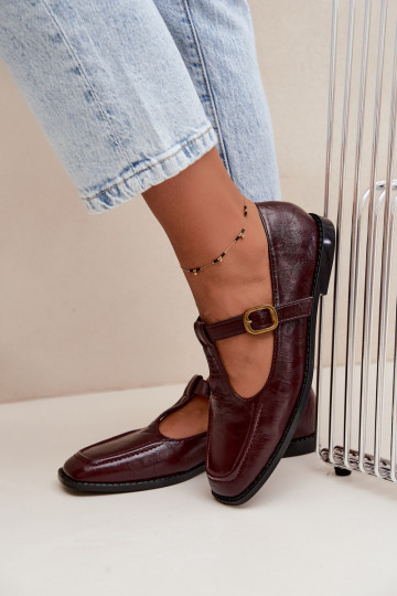 Zapatos burdeos de cuero sintético con correas Bonnia