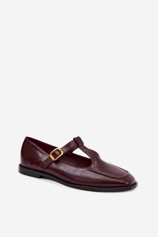Zapatos burdeos de cuero sintético con correas Bonnia