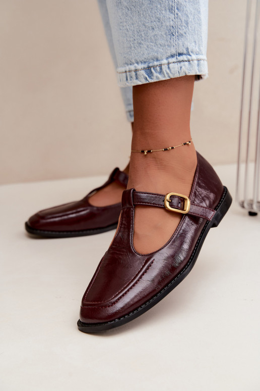 Zapatos burdeos de cuero sintético con correas Bonnia