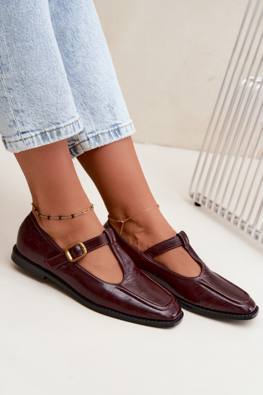 Zapatos burdeos de cuero sintético con correas Bonnia