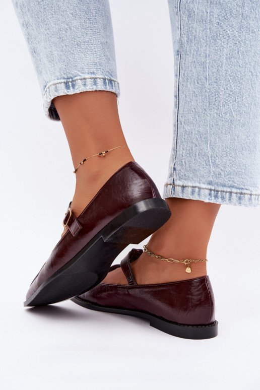 Zapatos burdeos de cuero sintético con correas Bonnia
