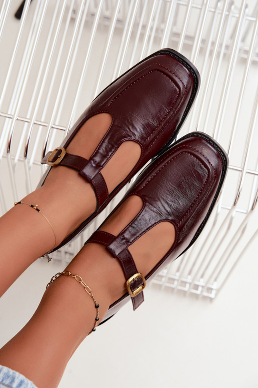 Zapatos burdeos de cuero sintético con correas Bonnia