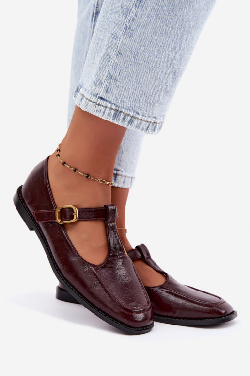 Zapatos burdeos de cuero sintético con correas Bonnia