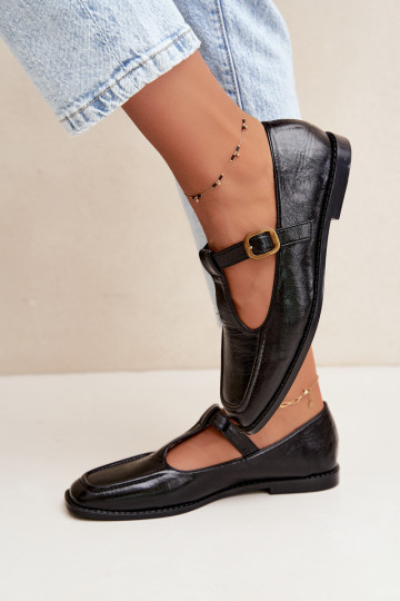 Zapatos negros de cuero sintético con correas Bonnia