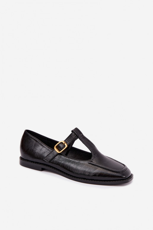 Zapatos negros de cuero sintético con correas Bonnia