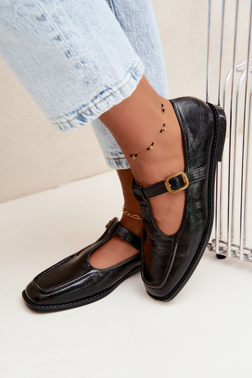 Zapatos negros de cuero sintético con correas Bonnia