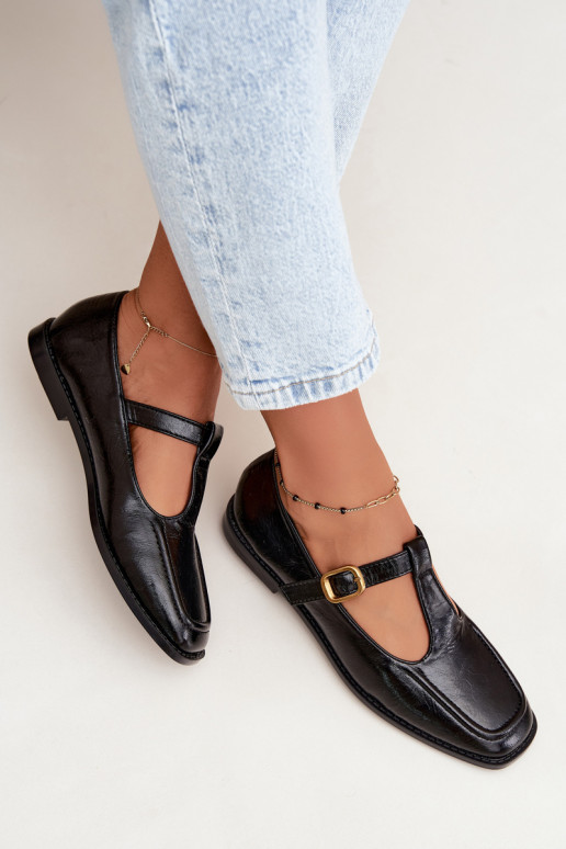Zapatos negros de cuero sintético con correas Bonnia