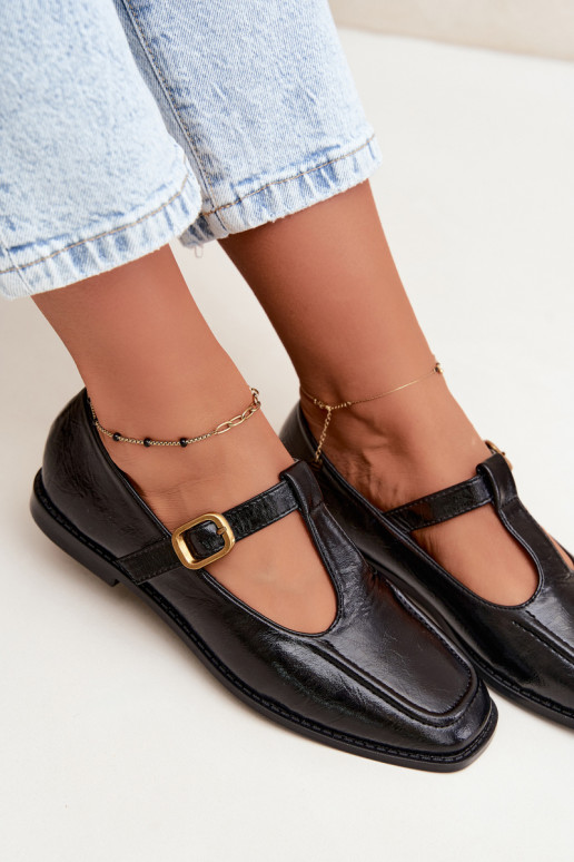 Zapatos negros de cuero sintético con correas Bonnia