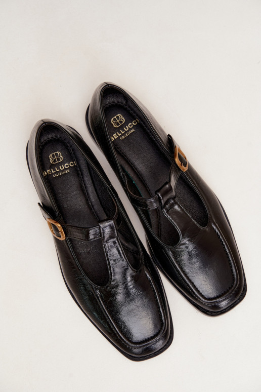 Zapatos negros de cuero sintético con correas Bonnia