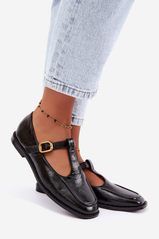 Zapatos negros de cuero sintético con correas Bonnia