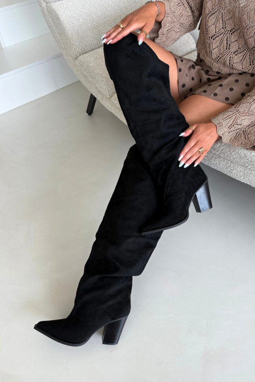 Botas negras de mujer hasta la rodilla con tacones Anica