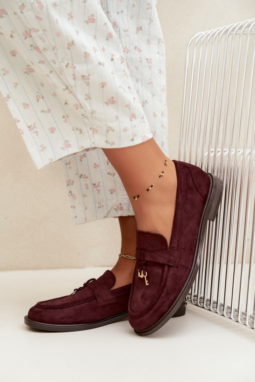 Mocasines burdeos para mujer de ante sintético Raylie
