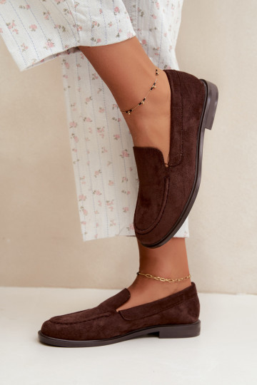 Mocasines de chocolate para mujer de ante sintético Laisie