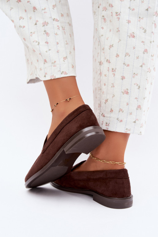 Mocasines de chocolate para mujer de ante sintético Laisie