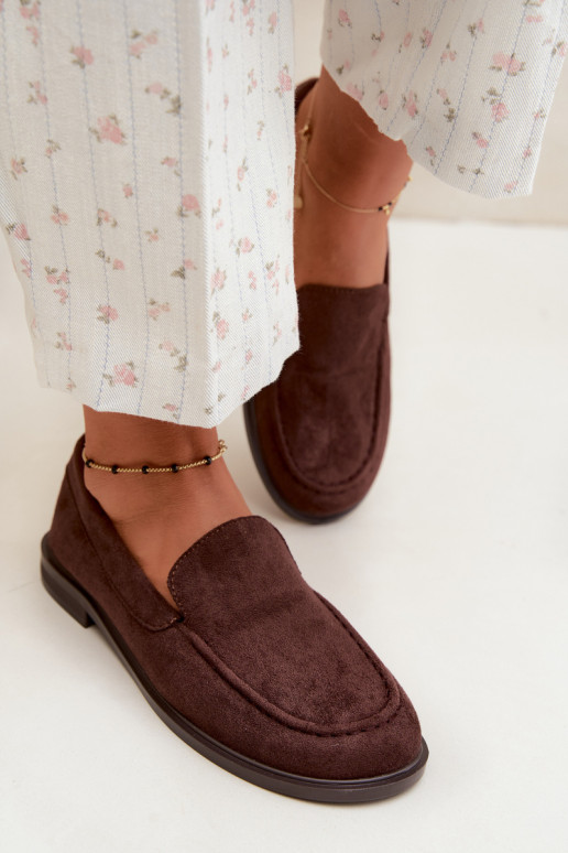 Mocasines de chocolate para mujer de ante sintético Laisie