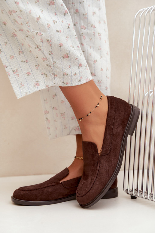 Mocasines de chocolate para mujer de ante sintético Laisie