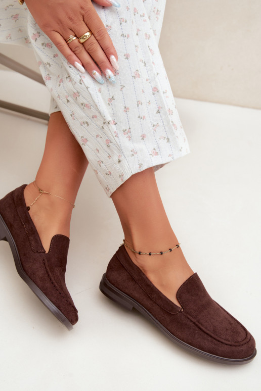 Mocasines de chocolate para mujer de ante sintético Laisie