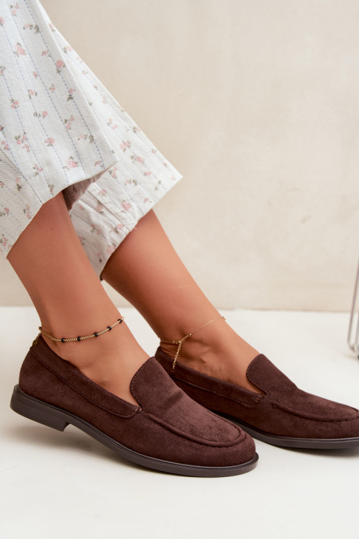 Mocasines de chocolate para mujer de ante sintético Laisie