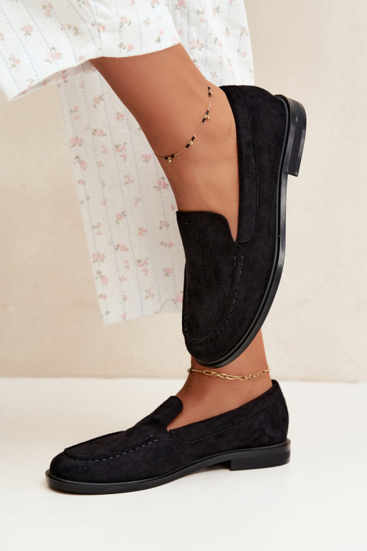 Mocasines negros para mujer de ante sintético Laisie