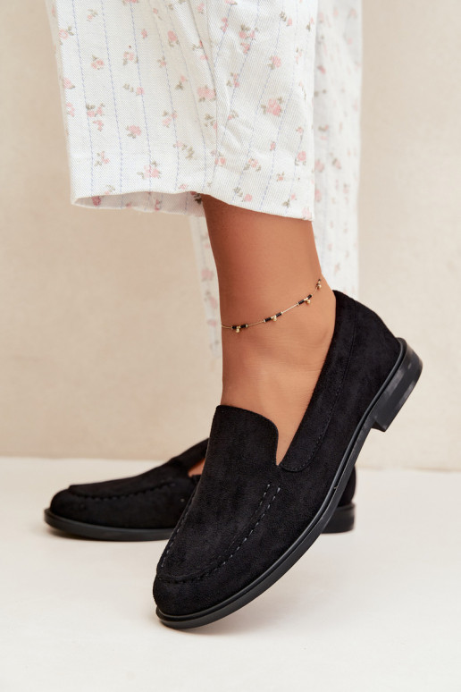 Mocasines negros para mujer de ante sintético Laisie