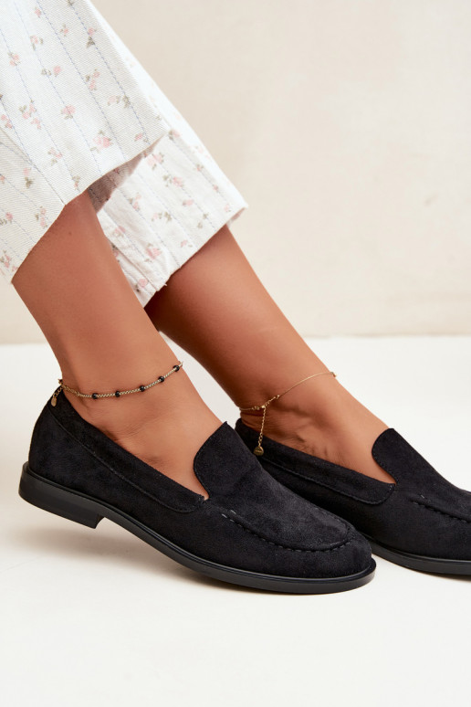 Mocasines negros para mujer de ante sintético Laisie