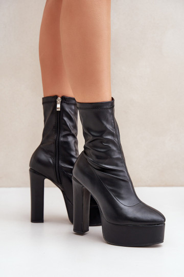 Botines negros con tacones y plataforma Tennira 2
