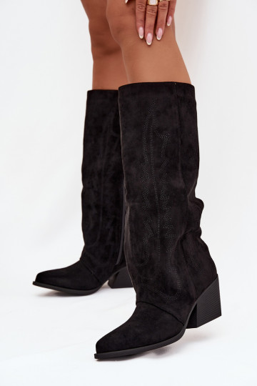 Botas altas negras de estilo vaquero con tacones Isalina 2