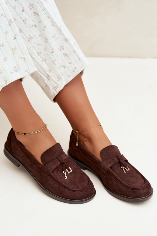 mocasines para mujer de ante sintético color chocolate Raylie