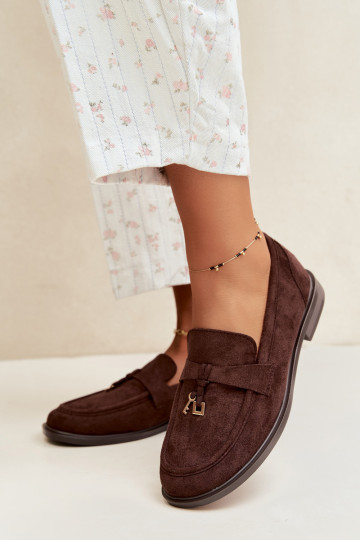 mocasines para mujer de ante sintético color chocolate Raylie 2