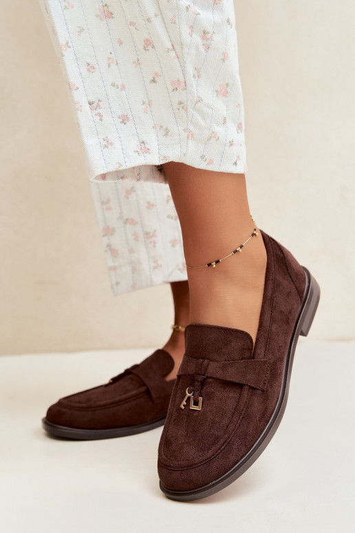 mocasines para mujer de ante sintético color chocolate Raylie