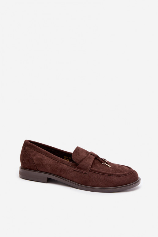 mocasines para mujer de ante sintético color chocolate Raylie