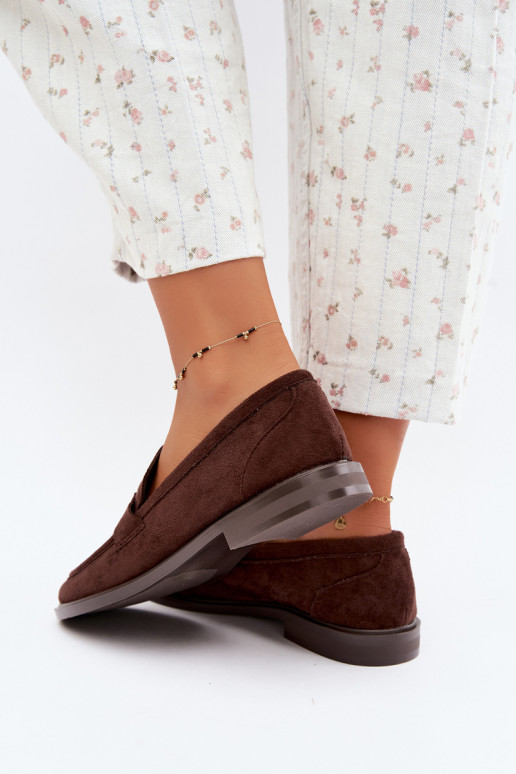 mocasines para mujer de ante sintético color chocolate Raylie