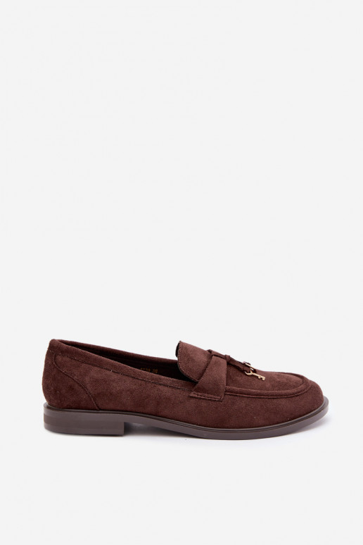 mocasines para mujer de ante sintético color chocolate Raylie