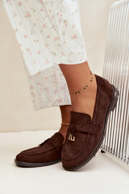 mocasines para mujer de ante sintético color chocolate Raylie