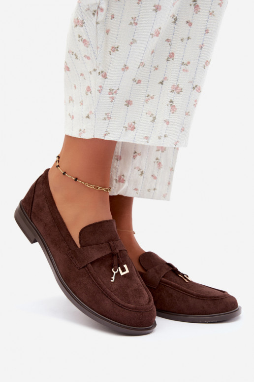 mocasines para mujer de ante sintético color chocolate Raylie