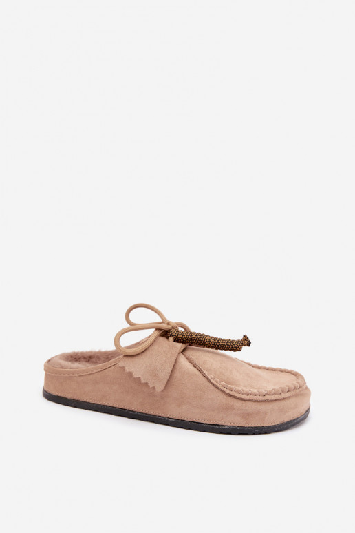 zapatillas de mujer Mule con piel color arena Melia