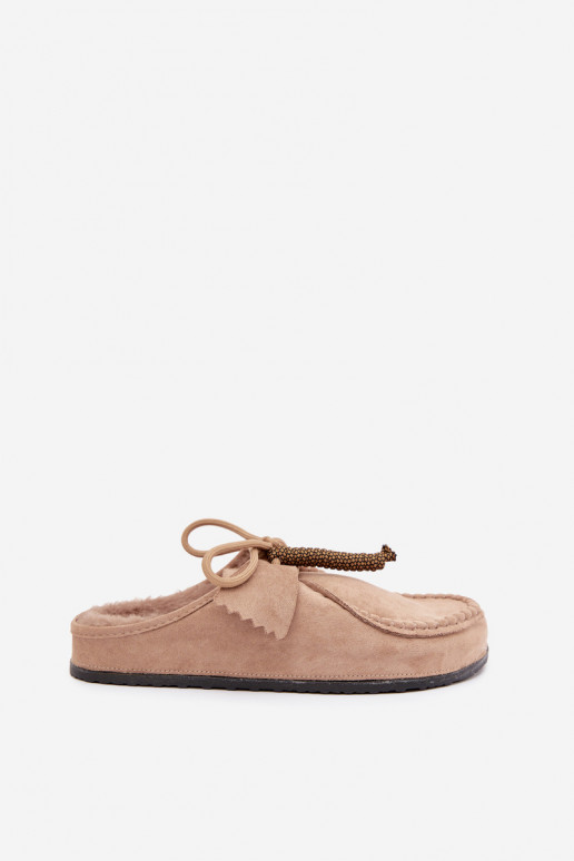 zapatillas de mujer Mule con piel color arena Melia