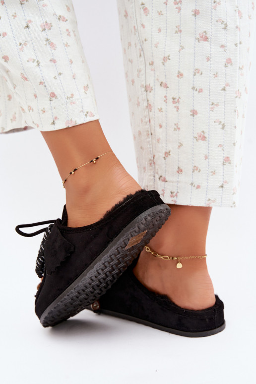 zapatillas de mujer Mule con piel negras Melia