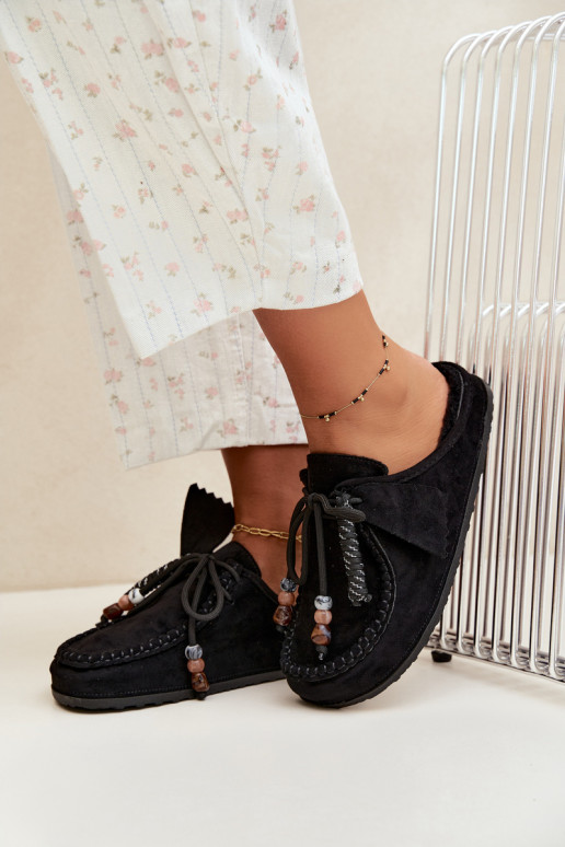 zapatillas de mujer Mule con piel negras Melia
