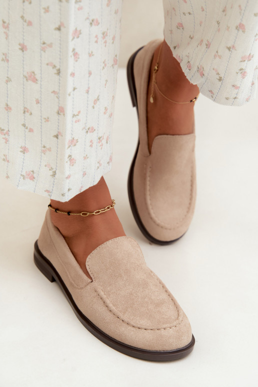 Mocasines para mujer de ante sintético, color arena Laisie