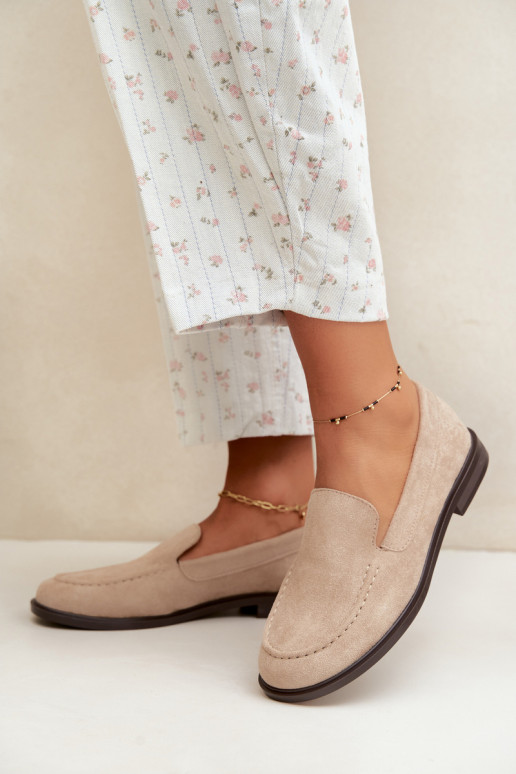 Mocasines para mujer de ante sintético, color arena Laisie
